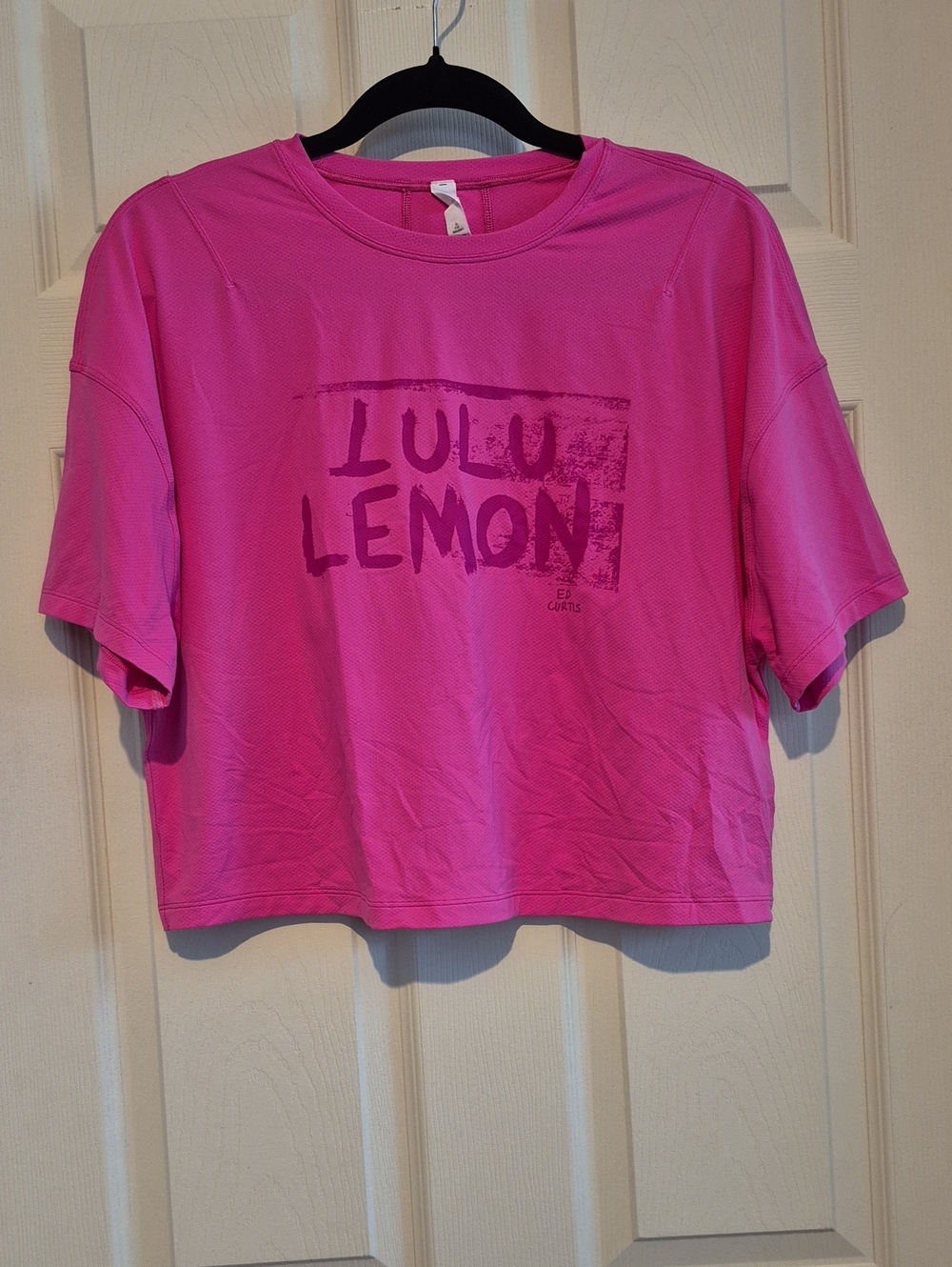 🍋 Lululemon Abrasion-Resistant Training T-Shirt *Ed Curtis Sonic Pink Size 8